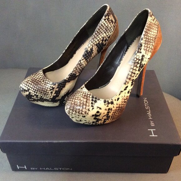 H By Halston faux snake and suede stiletto Abby pump - Picture 2 of 11
